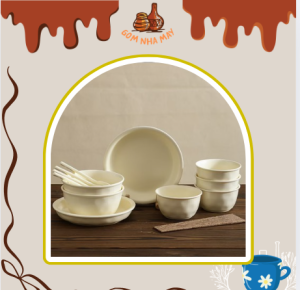 Bát gốm sứ xinh phong cách basic